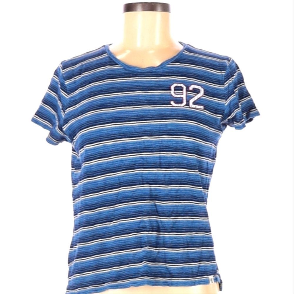 Abercrombie Vintage Striped Short Sleeve Tee Blue